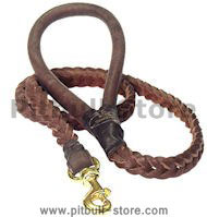 4 FT Braided Leather Dog Leashes for Pitbull 4 FT Braided Leather Dog Leashes for Pitbull