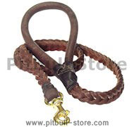Braided Leather Dog Leash 4 foot-Braided Lead Pitbull