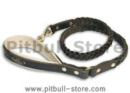 Buy Braided Leather Leash 4 foot for Pitbull