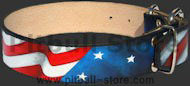 USA Leather Dog Collar for Pitbull - Handmade American Pride
