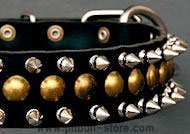 Studded Latigo Leather Dog Collar for Pitbull Studded Latigo Leather Dog Collar for Pitbull