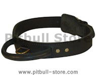 Tac-Black Leather Agitation Collar With Handle for Pitbull Tac-Black Leather Agitation Collar With Handle for Pitbull