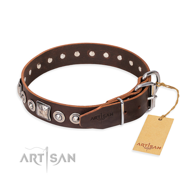 Functional leather collar for your elegant pet