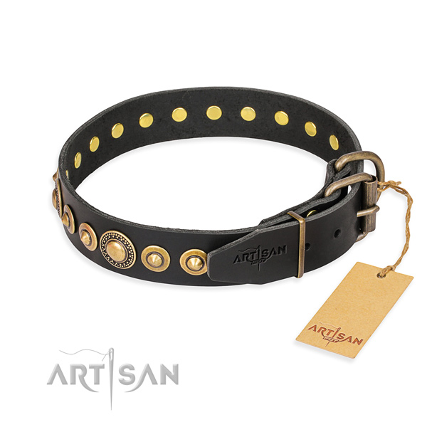 Wear-proof leather collar for your handsome dog