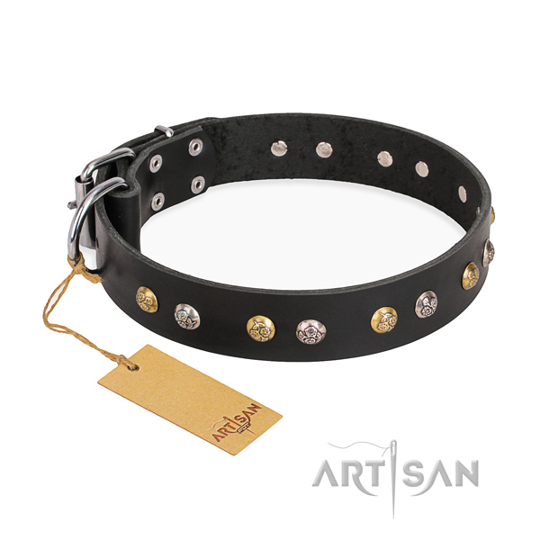 Fashionable leather collar for your darling canine