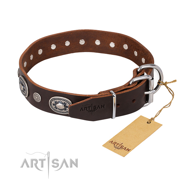 Wear-proof leather collar for your darling pet
