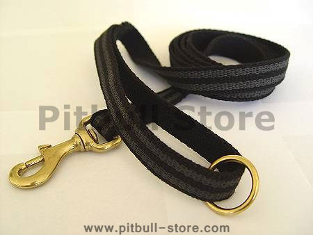 Gentle feel100% cotton i-grip dog leash with  power-rubber lines  for pitbull