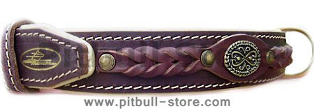 Braided dog collar- Handmade Leather dog collar