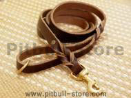 Handcrafted brown leather dog leash for walking and tracking