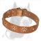 'Elegant Flower' Pitbull Leather Dog Collar