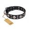 "Smart Geometry" FDT Artisan Adorned Genuine Leather Pitbull Collar