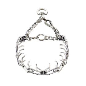 Dog pinch prong collar with swivel and small quick release snap hook