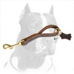 Comfy Leather Pitbull Dog Leash Pull Tab