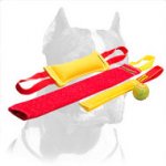 Pitbull Set of French Linen Training Bite Tugs + Free Dog Tinkling Ball
