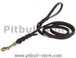 Leather Dog Leash 2 to 6 FOOT x 1/2-Inch for Pitbull Terrier