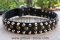 3 Rows Leather Dog Collar with Pyramids and Studs-Studded collar