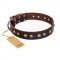 'Rare Flower' FDT Artisan Brown Leather Pitbull Collar