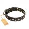 "A La Mode" FDT Artisan Black Genuine Leather Pitbull Collar