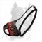 Leather Pitbull Painted in Flames Dog Muzzle