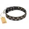 'Romantic Breeze' FDT Artisan Leather Pitbull Collar with Sparkling