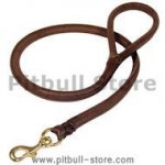 Natural Rolled Leather Dog Leash 3/4 inch for Pitbull