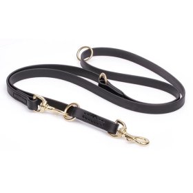 Multipurpose Black Biothane Pitbull Leash for over 7 Different Activities