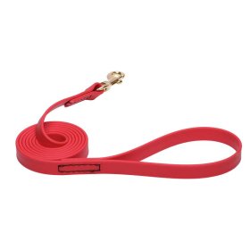 Red Waterproof Pitbull Leash Made of Biothane