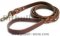 Leather dog leash width 3/4 inch with brass-plated snap hook