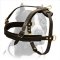 Elegant Leather Pitbull Dog Harness with extra rings for cart attaching