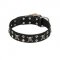 FDT Artisan 'Rock 'n' Roll Style' Leather Pitbull Collar with Skulls, Bones and Studs 1 1/2 inch (40 mm) wide