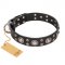 FDT Artisan 'Vintage Necklace' Studded Leather Pitbull Dog Collar - 1 1/2 inch (40mm) wide