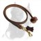 Short Leather Pitbull Dog Leash with Strong Stitches