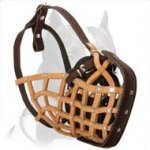 Police Model Leather Muzzle for Pitbull