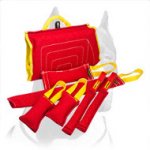 Upgraded Pitbull Puppy Training Set of French Linen Bite Tugs