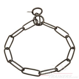 Herm Sprenger Black Stainless Steel Long Link Fur Saver 1/9 inch (3 mm) - HS Choke Collar