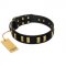 "Glorious Night" FDT Artisan Decorated Black Leather Pitbull Collar