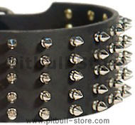 3 inch Spiked Leather Dog Collar for Pitbull