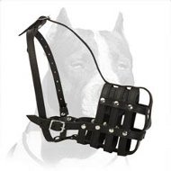 Super Ventilated Leather Muzzle for Pitbull