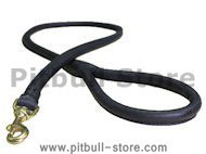 Leather Round Lead for Pitbull-Rolled Leather Leash-1/'2 inch