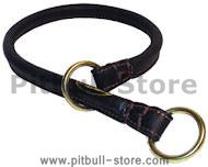 1/4 inch Wide Rolled Choke Dog Collar for Pitbull
