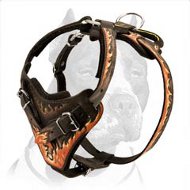 Pitbull Hand-painted Leather Harness for Agitation/Protection work