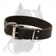 Leather Dog Collar 1 1/2 inch (40 mm) wide for Pitbull