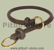 Round Leather Slip Collar-Rolled Choke Collar 1/2'' for Pitbull