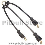 Triple Dog Leash-Leather Triple Lead for Pitbull