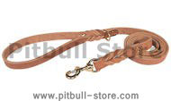 Latigo Leather Braided Handle Classic Waist 6ft Leash Pitbull