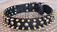 Three Rows with Spikes and Studded Dog Collar S57