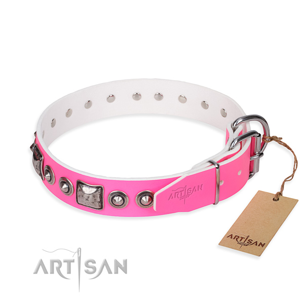 Wear-proof leather collar for your stunning canine
