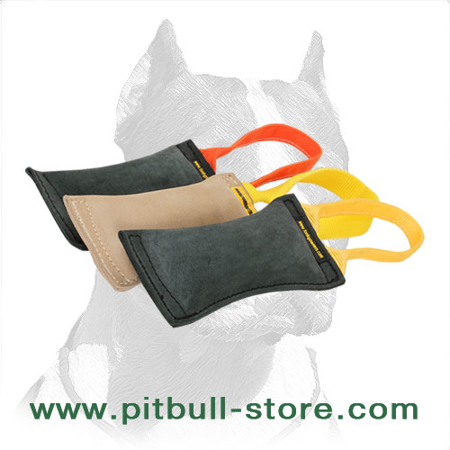 Pitbull dog training tugs made of leather