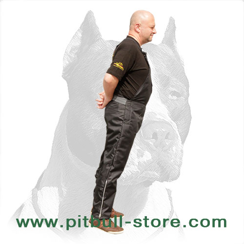 Pitbull scratch pants with     adjustable bibs