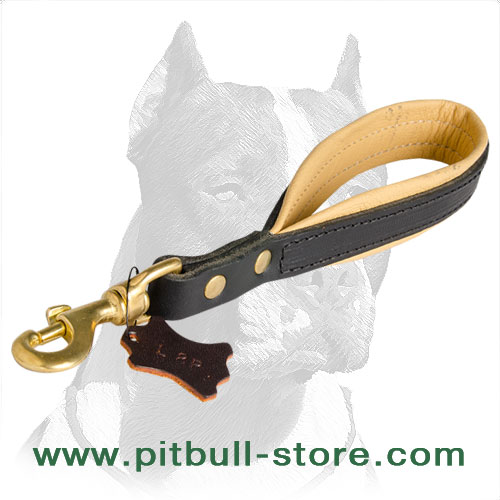 Stitched Pitbull Dog Leash Short Length for Better Control